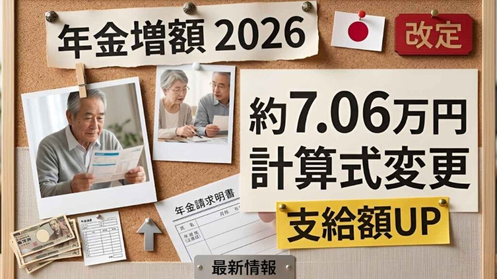 日本の年金制度2026｜新しい計算式による月額支給額70,600円の詳細