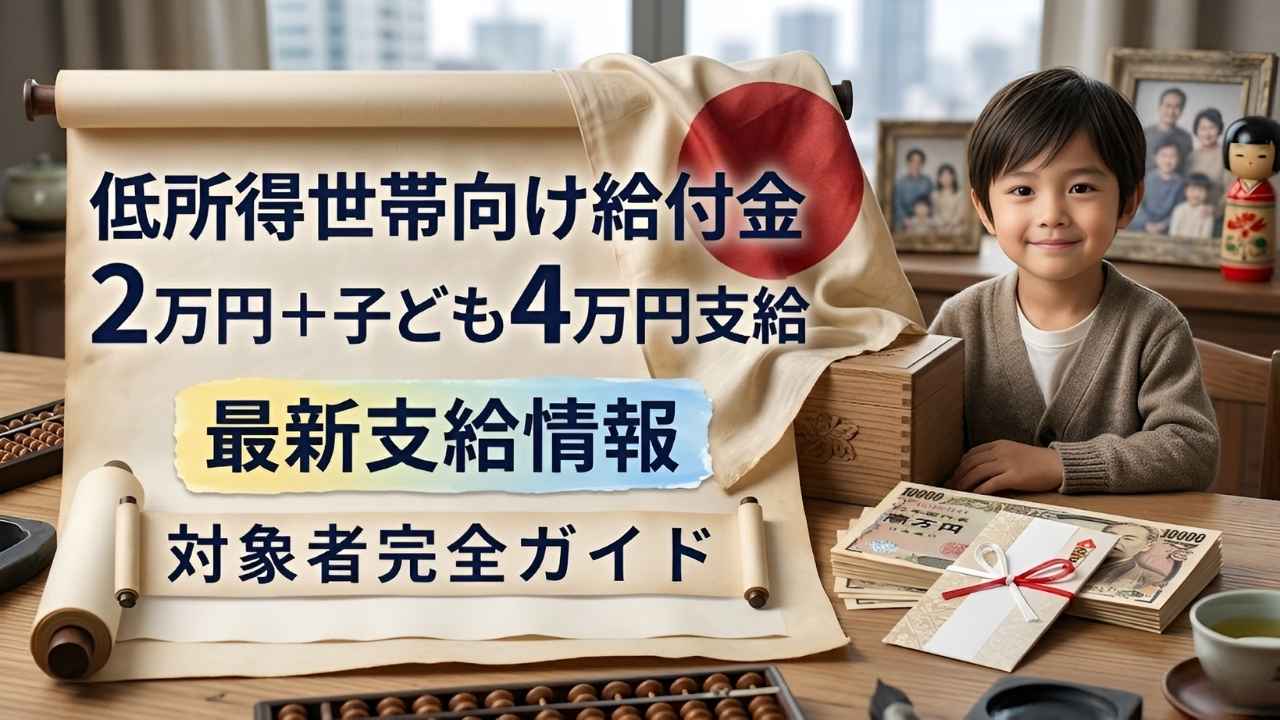 2026年日本の社会保障改革|低所得世帯に2万円と子ども4万円支給される仕組み